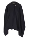 Loro Piana Button-embellished Cashmere Cape In Blue