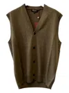 Loro Piana Button-front V-neck Vest In Green