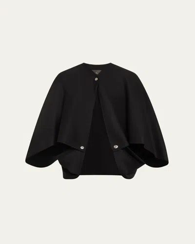 Loro Piana Buttoned Cashmere Cape In Black