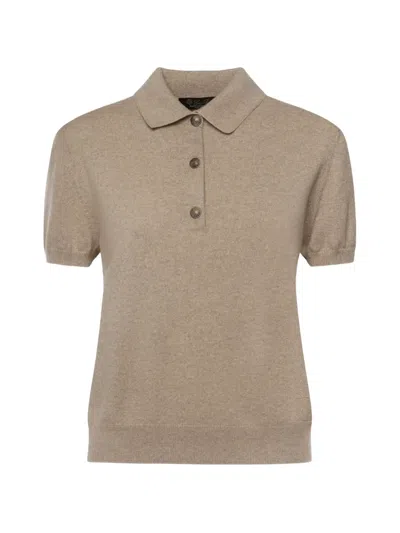 Loro Piana Buttoned Polo Top In Multi
