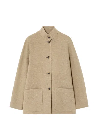 Loro Piana Button-fastening Cashmere Coat In Brown
