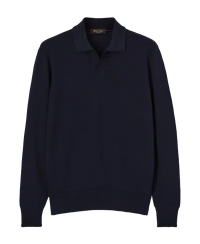 Loro Piana Buttonless Polo Shirt In Black