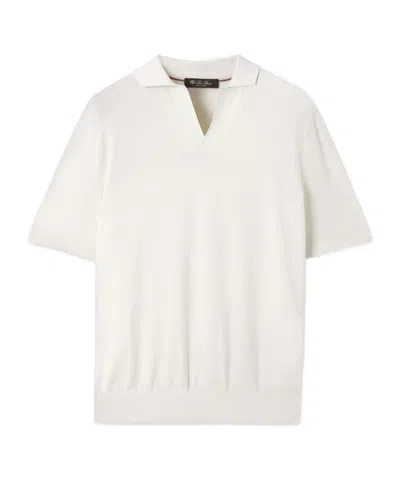 Loro Piana Buttonless Polo Shirt In White