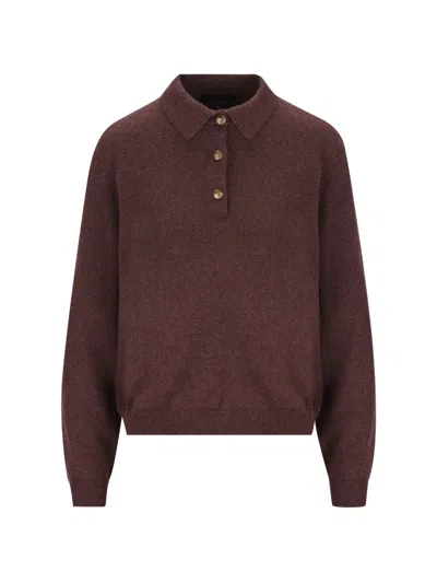 Loro Piana Button-up Knitted Polo Sweater In Multi