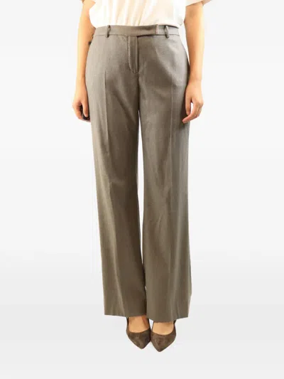 Pre-owned Loro Piana Button-up Straight-leg Trousers In Brown