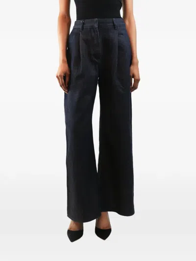 Pre-owned Loro Piana Button-up Wide-leg Jeans In Blue