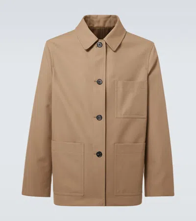 Loro Piana Yudaki Reversible Wool And Cotton Peacoat In Brown