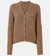 Loro Piana Long-sleeved Cashmere Knitted Cardigan In Brown