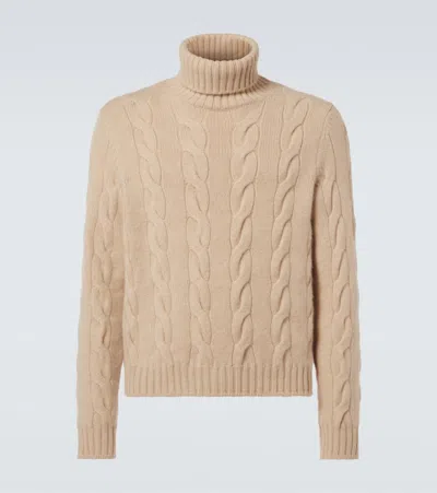 Loro Piana Cable-knit Cashmere Jumper In Beige