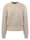 Loro Piana Cable-knit Cashmere Sweater In Brown