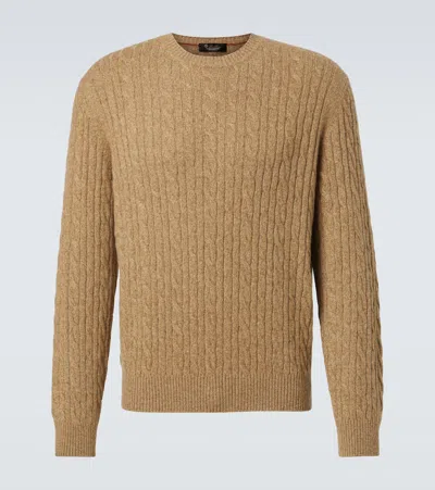 Loro Piana Cable-knit Baby Cashmere Sweater In Brown