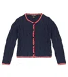 Loro Piana Cable-knit Cotton Cardigan In Fantasy Dark Sea