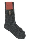 Loro Piana Cable-knit Socks In Gray