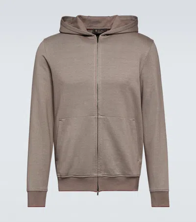 Loro Piana Cairns Cotton And Linen Hoodie In Grays Harbor