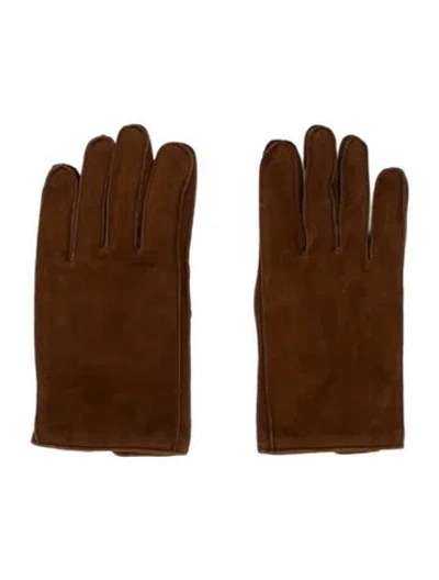 Pre-owned Loro Piana Calfskin Gloves In Brown
