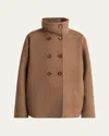 Loro Piana Camden Double-breasted Cashmere Peacoat In Caramel Brown