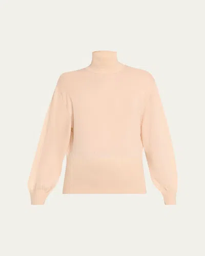 Loro Piana Camino Cashmere-silk Turtleneck Sweater In Pink