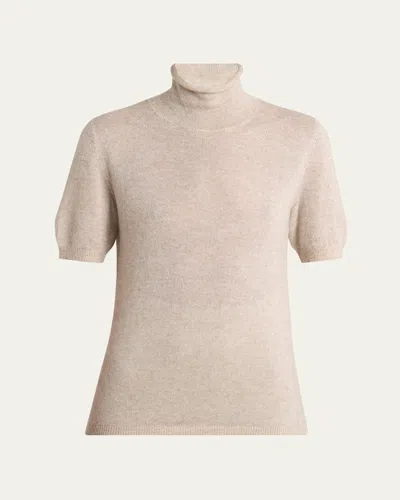 Loro Piana Camino Cashmere-silk Turtleneck Sweater In Seed