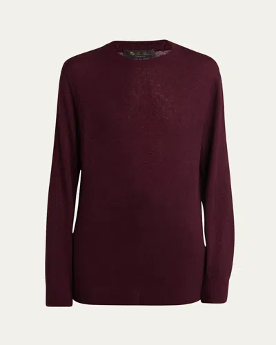Loro Piana Camino Gg14 Cashmere Silk Sweater In Garnet Elegance