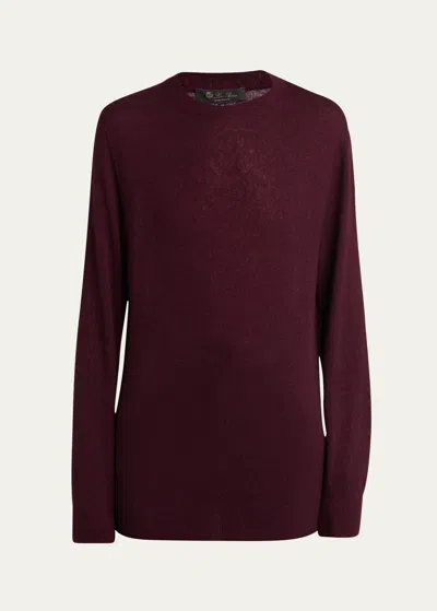 Loro Piana Camino Gg14 Cashmere Silk Sweater In Q02y Garnet Elega