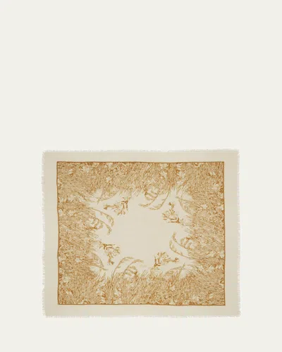 Loro Piana Campo Di Lino Fiorito Cashmere-silk Shawl In Papyrus Sand