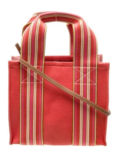 Pre-owned Loro Piana Canvas Canvas Suitcase Stripe In Red