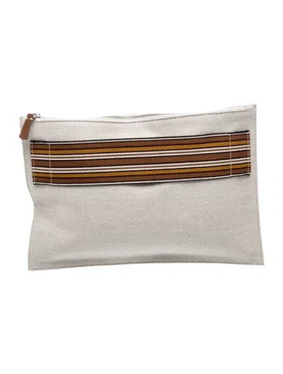 Pre-owned Loro Piana Canvas Suitcase In Neutral