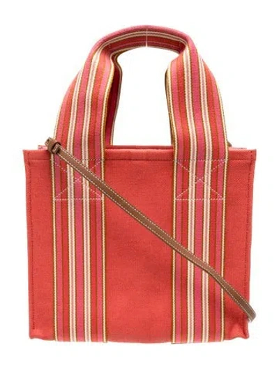 Pre-owned Loro Piana Canvas Suitcase Stripe In Red