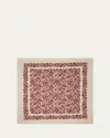 Loro Piana Cardo Blooms Silk Shawl In Parchment Burgundy H