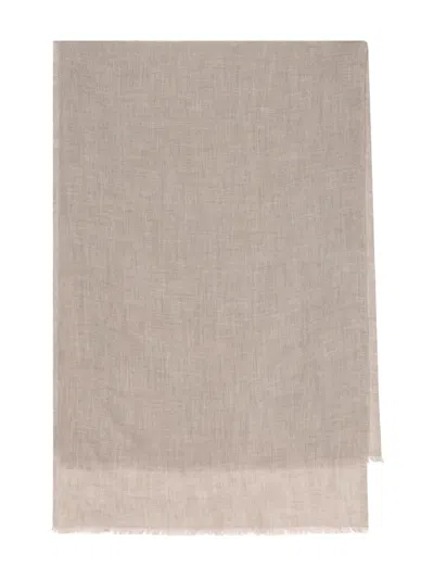 Loro Piana Cardo Fringed-trim Scarf In Gray