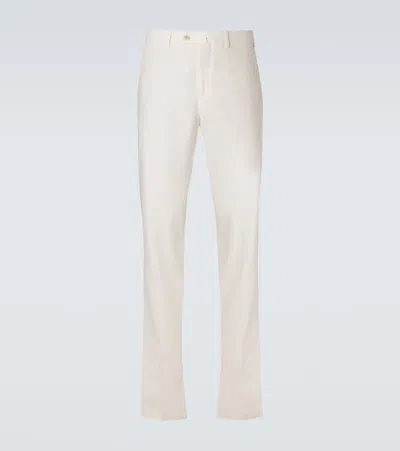 Loro Piana Carlo Cotton-blend Straight Pants In White