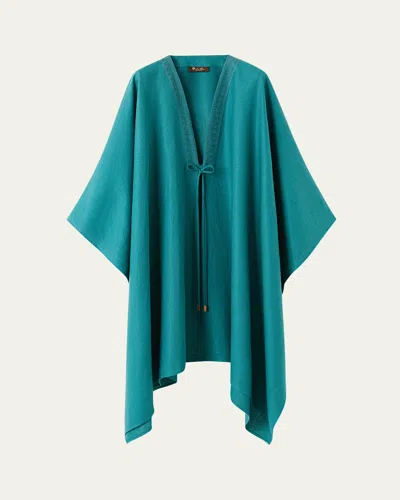 Loro Piana Carmen V-neck Linen Cape