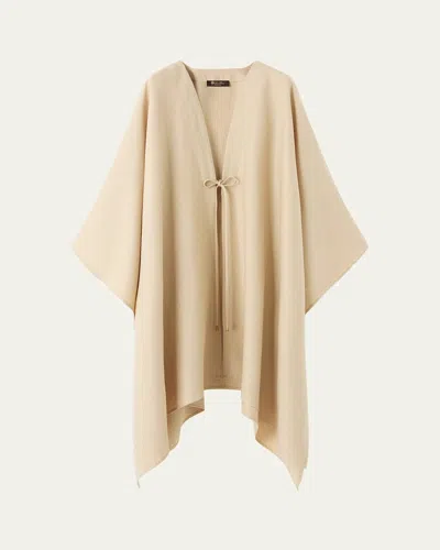 Loro Piana Carmen V-neck Linen Cape In Brown