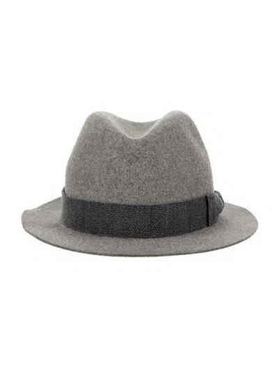 Pre-owned Loro Piana Cashfelt Fedora Hat In Grey