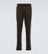 Loro Piana Cashmere And Cotton Sweatpants In Mochi Stone/fire Weed