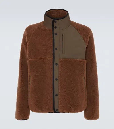 Loro Piana Cashmere And Silk Fleece Jacket In Brown