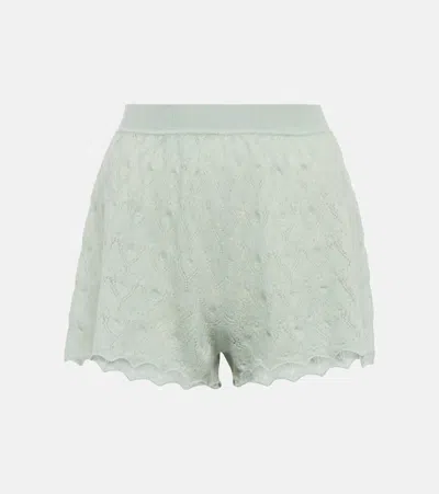 Loro Piana Cashmere And Silk Shorts In Grayed Jade
