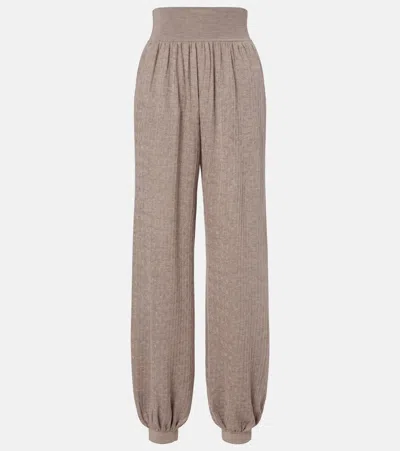 Loro Piana Cashmere And Silk Tapered Pants In Brown