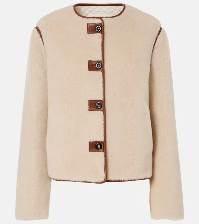 Loro Piana Cashmere And Silk Teddy Jacket In Ancient Papyrus