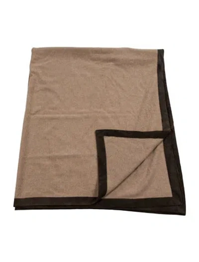 Pre-owned Loro Piana Cashmere & Suede Blanket In Neutral