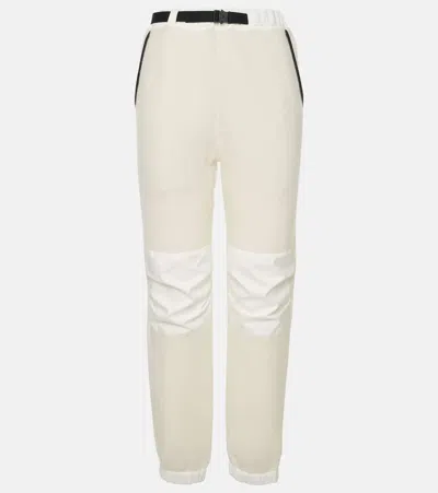 Loro Piana Cashmere And Technical Track Pants In Nougat/white