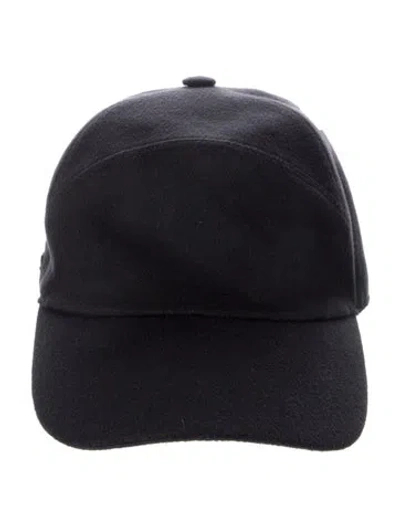 Pre-owned Loro Piana Cashmere & Wool Baseball Cap In Black