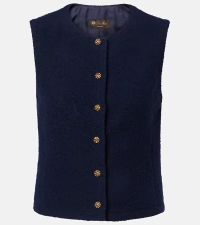 Loro Piana Cashmere And Wool-blend Vest In Blue