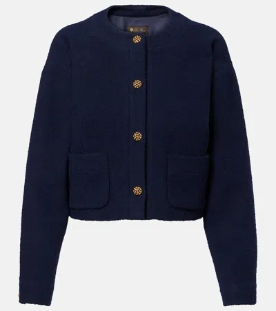 Loro Piana Cashmere And Wool Bouclé Jacket In Blue
