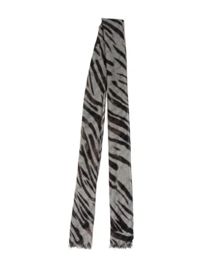 Pre-owned Loro Piana Cashmere Animal Print Scarf In Neutral