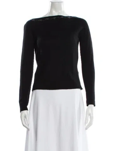 Pre-owned Loro Piana Cashmere Bateau Neckline Sweater In Black