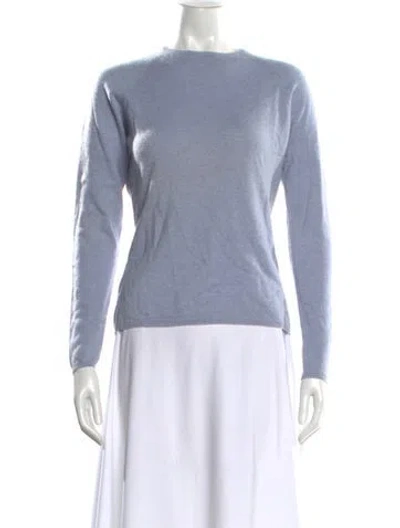 Pre-owned Loro Piana Cashmere Bateau Neckline Sweater In Blue