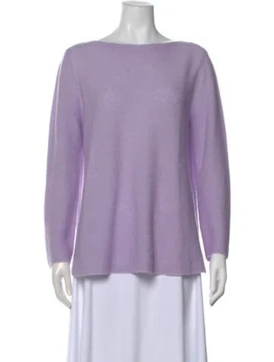 Pre-owned Loro Piana Cashmere Bateau Neckline Sweater In Purple