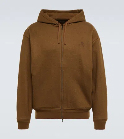 Loro Piana Cashmere-blend Hoodie In Gianduja/ebony Melange