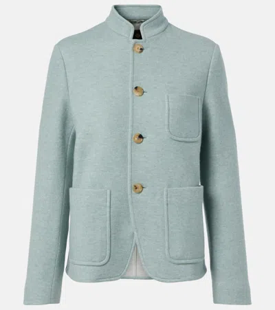 Loro Piana Cashmere-blend Jacket In Tourmaline Green Mel